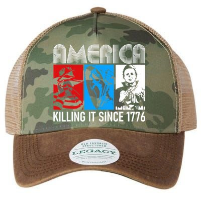 America Killing It Since 1776 Horror The Red White And Blue Legacy Tie Dye Trucker Hat