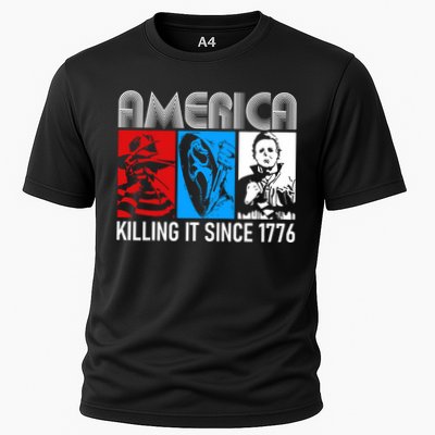 America Killing It Since 1776 Horror The Red White And Blue Performance Shirt