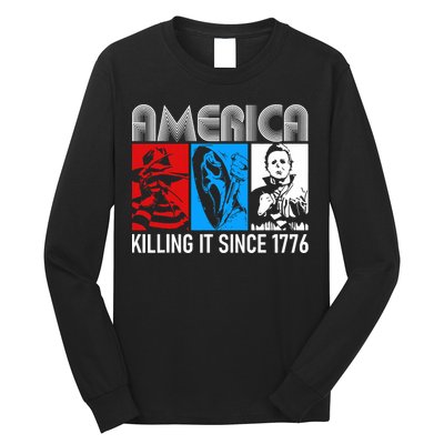 America Killing It Since 1776 Horror The Red White And Blue Long Sleeve Shirt