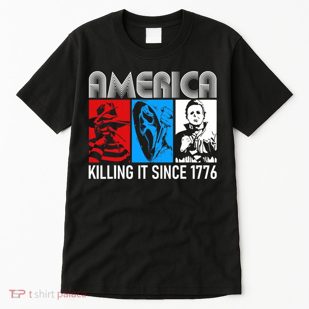 America Killing It Since 1776 Horror The Red White And Blue Tall T-Shirt