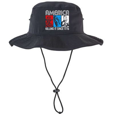 America Killing It Since 1776 Horror The Red White And Blue Bucket Hat