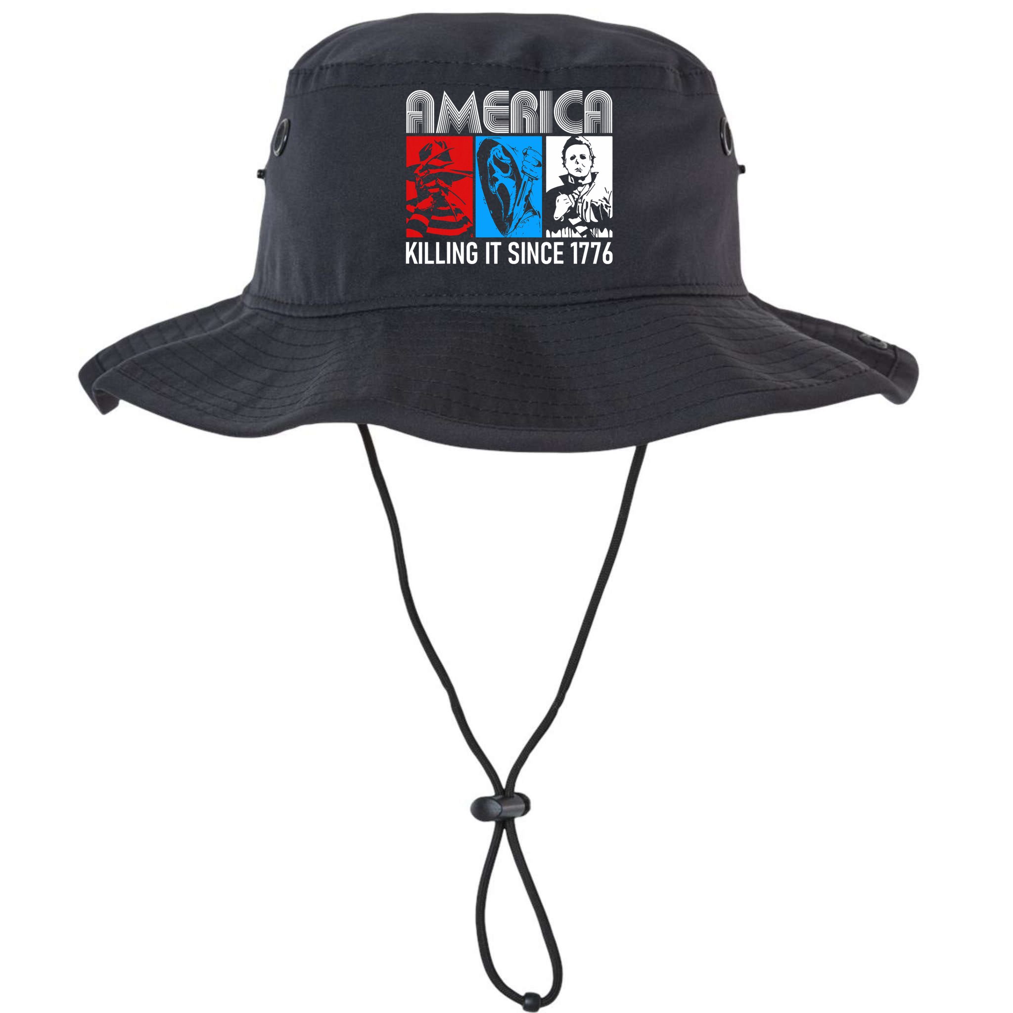 America Killing It Since 1776 Horror The Red White And Blue Bucket Hat