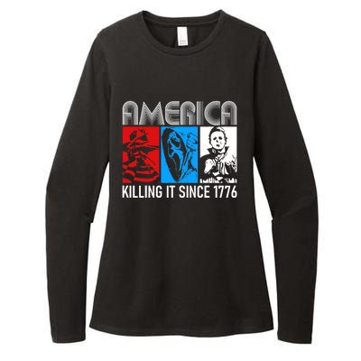 America Killing It Since 1776 Horror The Red White And Blue Womens CVC Long Sleeve Shirt