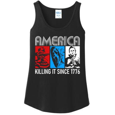 America Killing It Since 1776 Horror The Red White And Blue Ladies Essential Tank