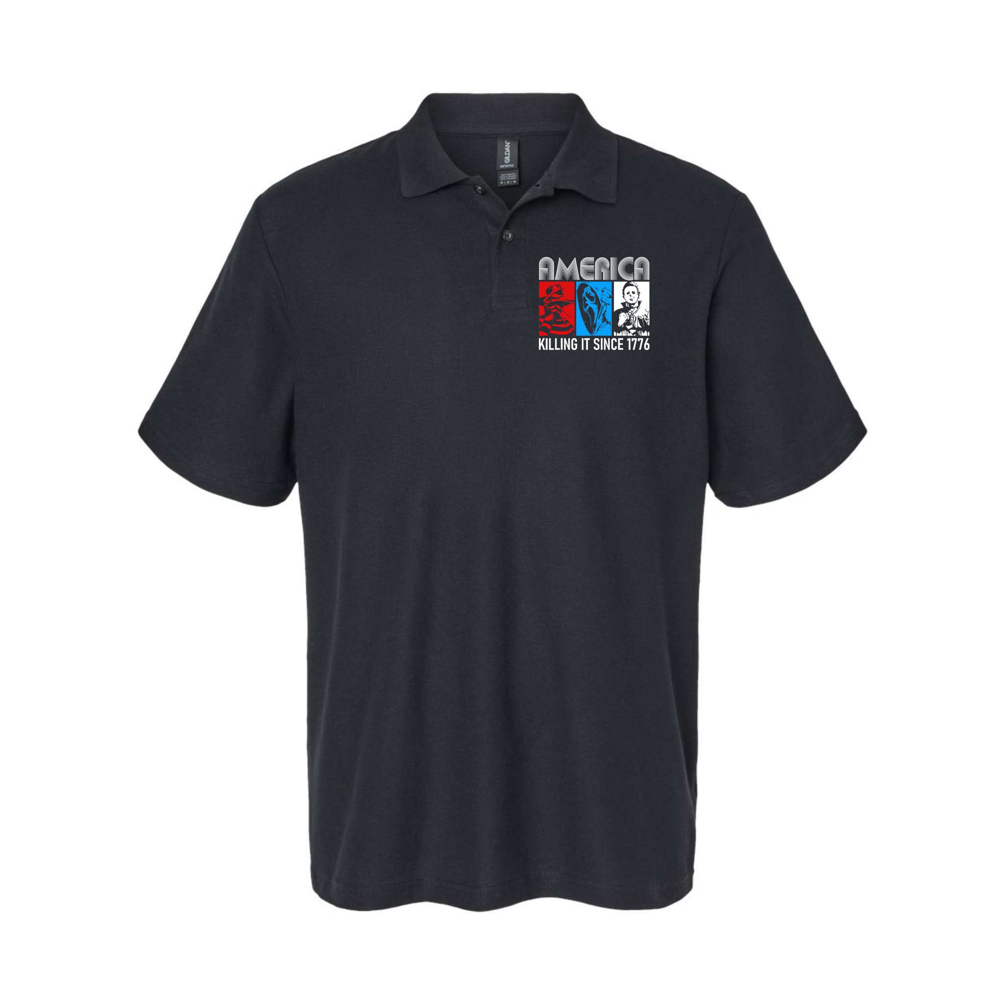 America Killing It Since 1776 Horror The Red White And Blue Polo