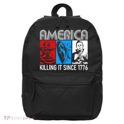 America Killing It Since 1776 Horror The Red White And Blue 16 in Basic Backpack