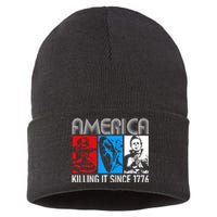 America Killing It Since 1776 Horror The Red White And Blue Sustainable Knit Beanie