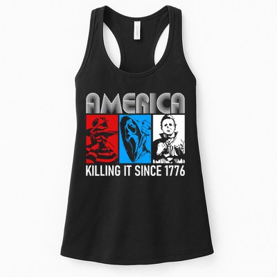America Killing It Since 1776 Horror The Red White And Blue Womens Tank Top