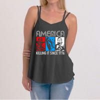 America Killing It Since 1776 Horror The Red White And Blue Women's Strappy Tank