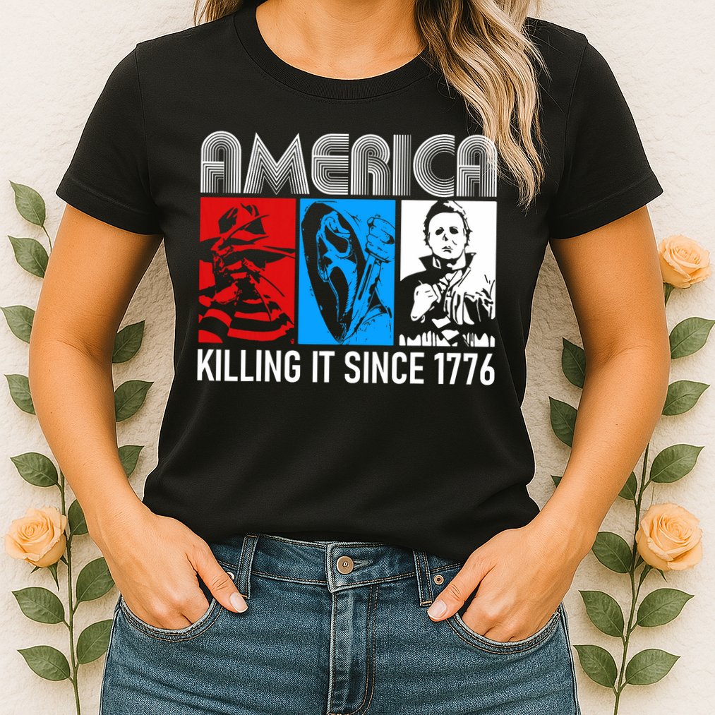 America Killing It Since 1776 Horror The Red White And Blue Womens T-Shirt