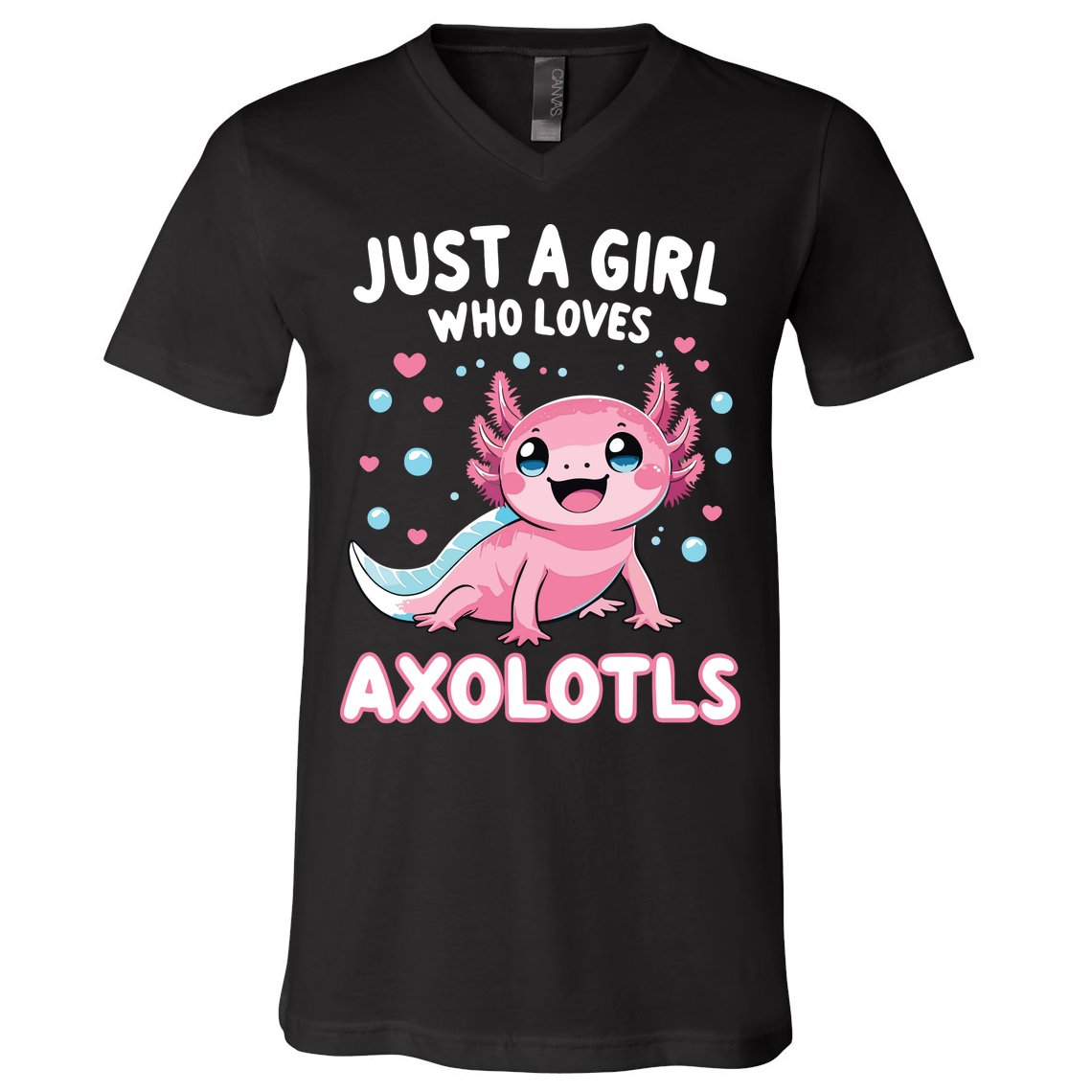 Axolotl Kawaii Just A Girl Who Loves Axolotls V-Neck T-Shirt
