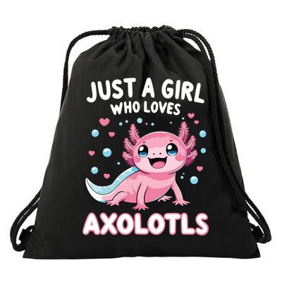 Axolotl Kawaii Just A Girl Who Loves Axolotls Drawstring Bag