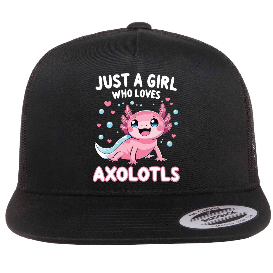 Axolotl Kawaii Just A Girl Who Loves Axolotls Flat Bill Trucker Hat