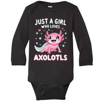 Axolotl Kawaii Just A Girl Who Loves Axolotls Baby Long Sleeve Bodysuit