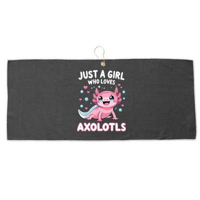 Axolotl Kawaii Just A Girl Who Loves Axolotls Large Microfiber Waffle Golf Towel
