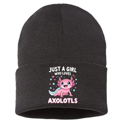 Axolotl Kawaii Just A Girl Who Loves Axolotls Sustainable Knit Beanie