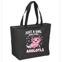 Axolotl Kawaii Just A Girl Who Loves Axolotls Zip Tote Bag