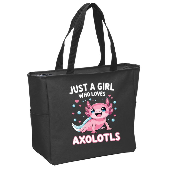 Axolotl Kawaii Just A Girl Who Loves Axolotls Zip Tote Bag