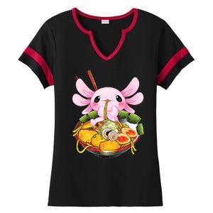 Axolotl Kawaii Japanese Food Ladies Halftime Notch Neck Tee