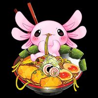 Axolotl Kawaii Japanese Food Yupoong Adult 5-Panel Trucker Hat