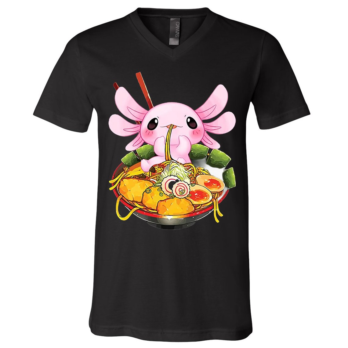 Axolotl Kawaii Japanese Food V-Neck T-Shirt