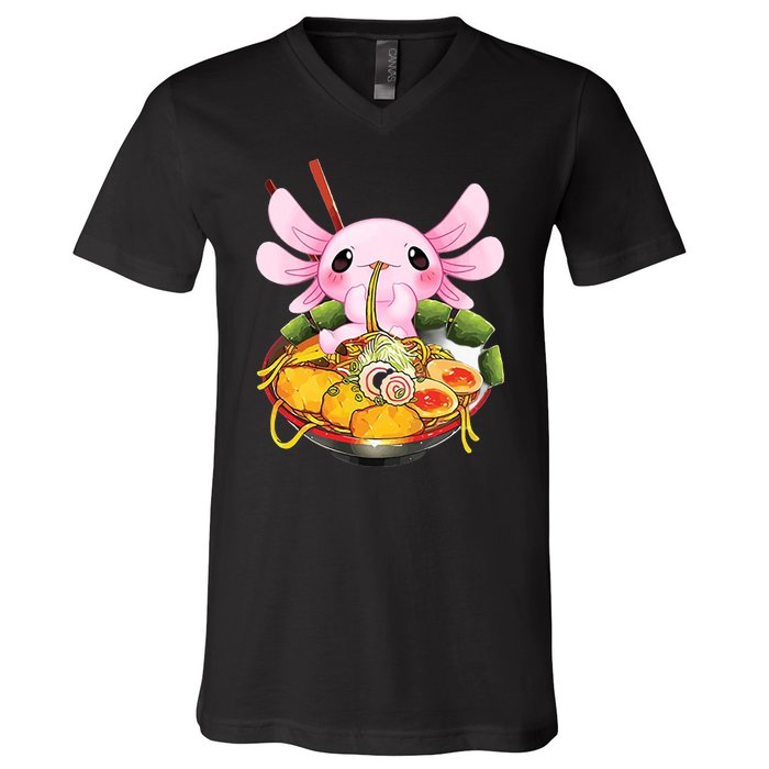 Axolotl Kawaii Japanese Food V-Neck T-Shirt