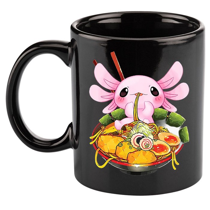 Axolotl Kawaii Japanese Food 11oz C Handle Ceramic Mug