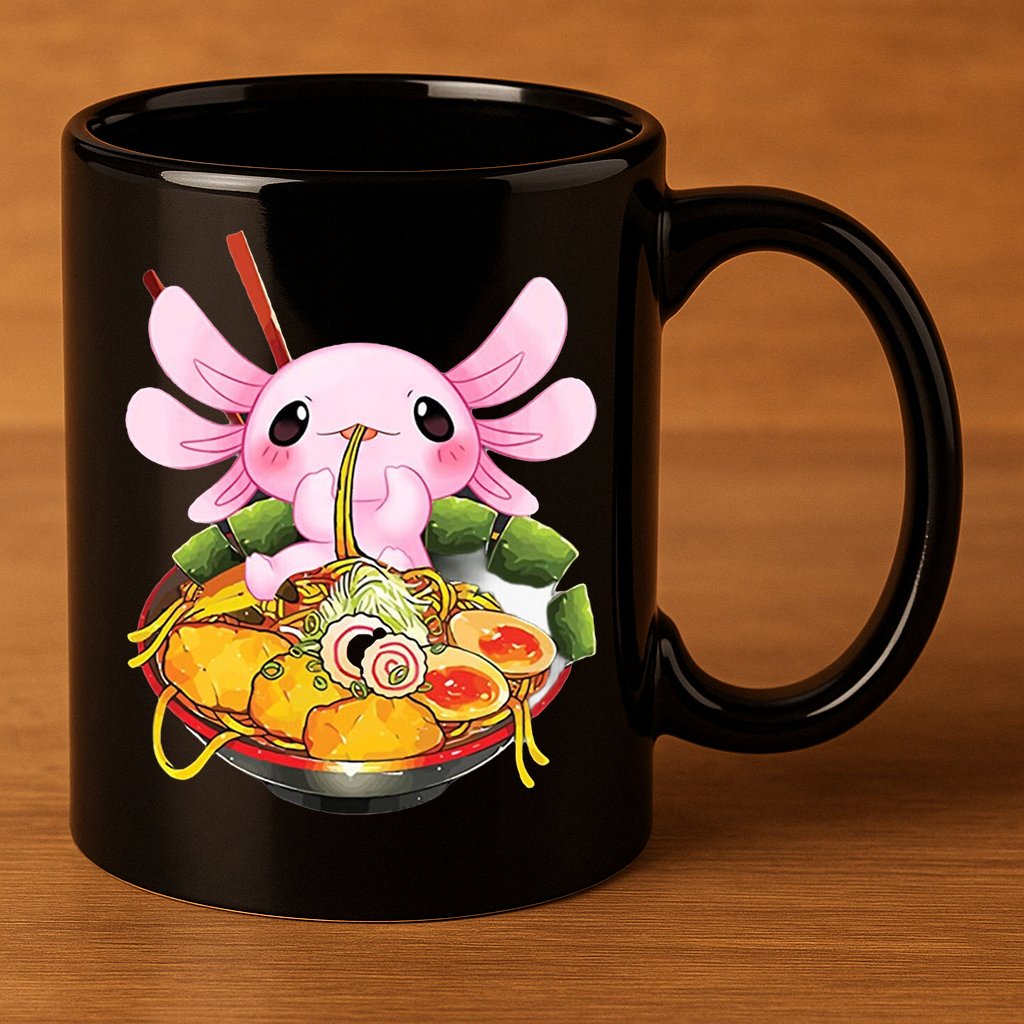 Axolotl Kawaii Japanese Food 11oz C Handle Ceramic Mug