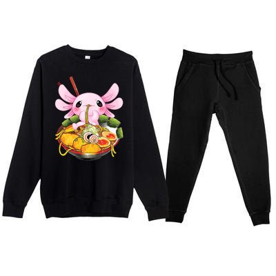 Axolotl Kawaii Japanese Food Premium Crewneck Sweatsuit Set