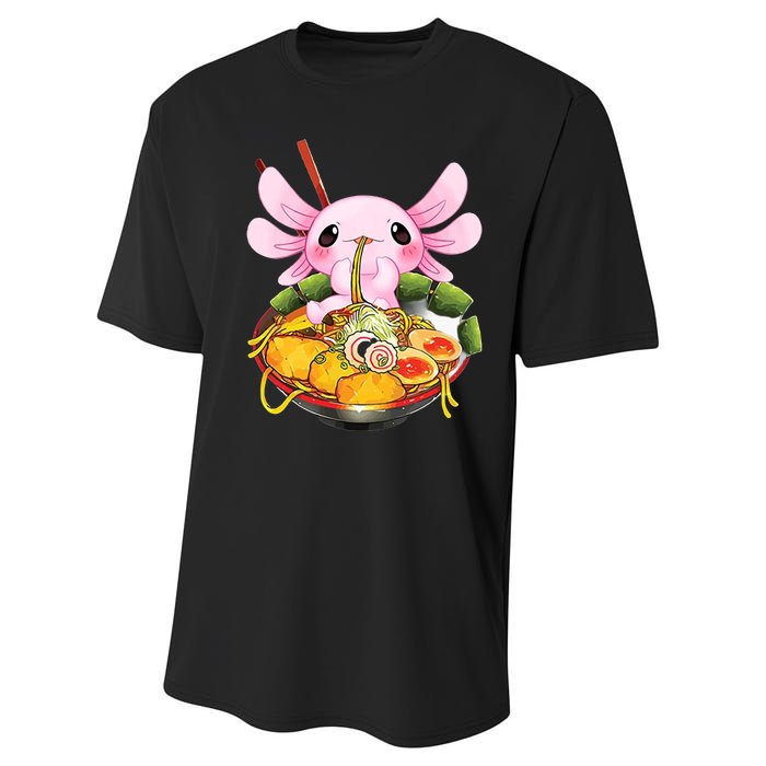 Axolotl Kawaii Japanese Food Performance Sprint T-Shirt