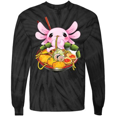 Axolotl Kawaii Japanese Food Tie-Dye Long Sleeve Shirt