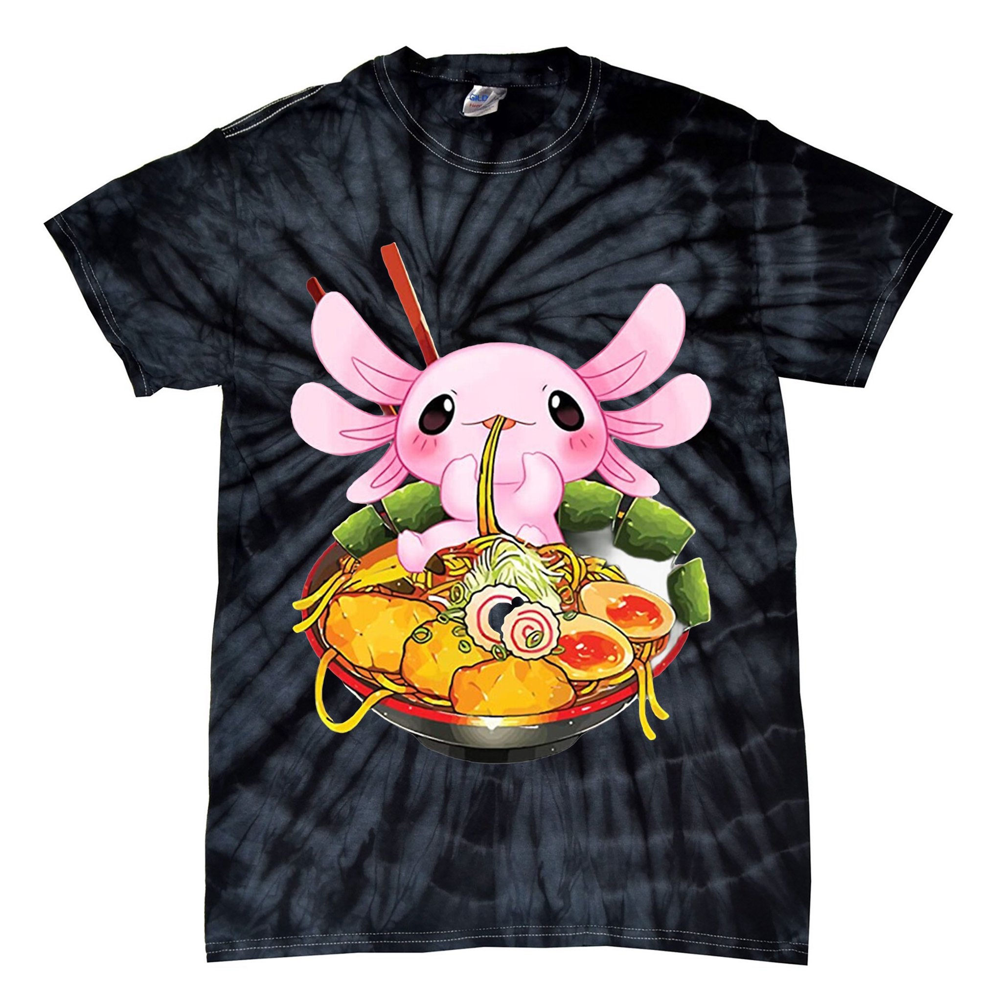 Axolotl Kawaii Japanese Food Tie-Dye T-Shirt