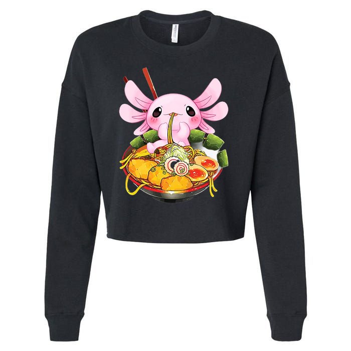 Axolotl Kawaii Japanese Food Cropped Pullover Crew