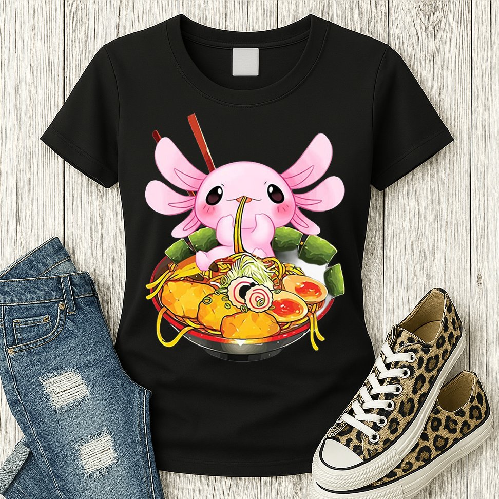Axolotl Kawaii Japanese Food Womens T-Shirt