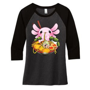 Axolotl Kawaii Japanese Food Women's Tri-Blend 3/4-Sleeve Raglan Shirt