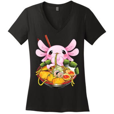 Axolotl Kawaii Japanese Food Women's V-Neck T-Shirt