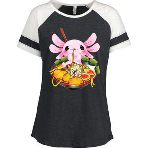 Axolotl Kawaii Japanese Food Enza Ladies Jersey Colorblock Tee