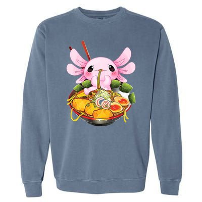 Axolotl Kawaii Japanese Food Garment-Dyed Sweatshirt