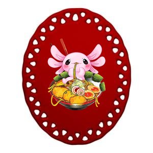 Axolotl Kawaii Japanese Food Ceramic Oval Ornament