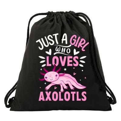 Axolotl Kawaii Just A Girl Who Loves Axolotls Drawstring Bag