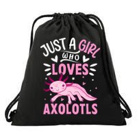 Axolotl Kawaii Just A Girl Who Loves Axolotls Drawstring Bag