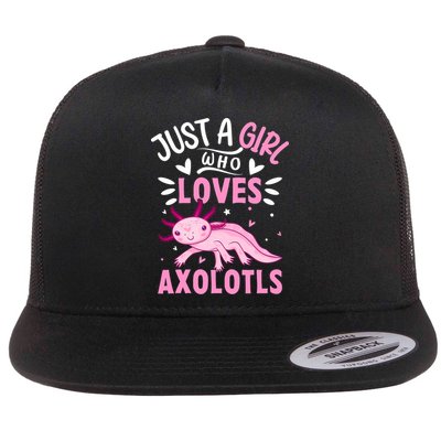 Axolotl Kawaii Just A Girl Who Loves Axolotls Flat Bill Trucker Hat