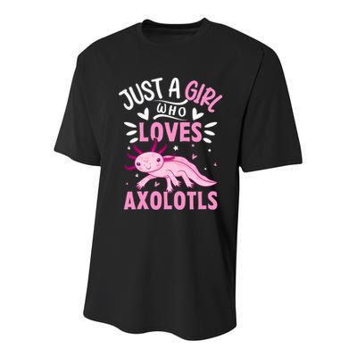 Axolotl Kawaii Just A Girl Who Loves Axolotls Youth Performance Sprint T-Shirt