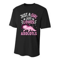 Axolotl Kawaii Just A Girl Who Loves Axolotls Youth Performance Sprint T-Shirt