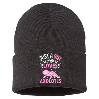 Axolotl Kawaii Just A Girl Who Loves Axolotls Sustainable Knit Beanie