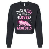 Axolotl Kawaii Just A Girl Who Loves Axolotls Cropped Pullover Crew