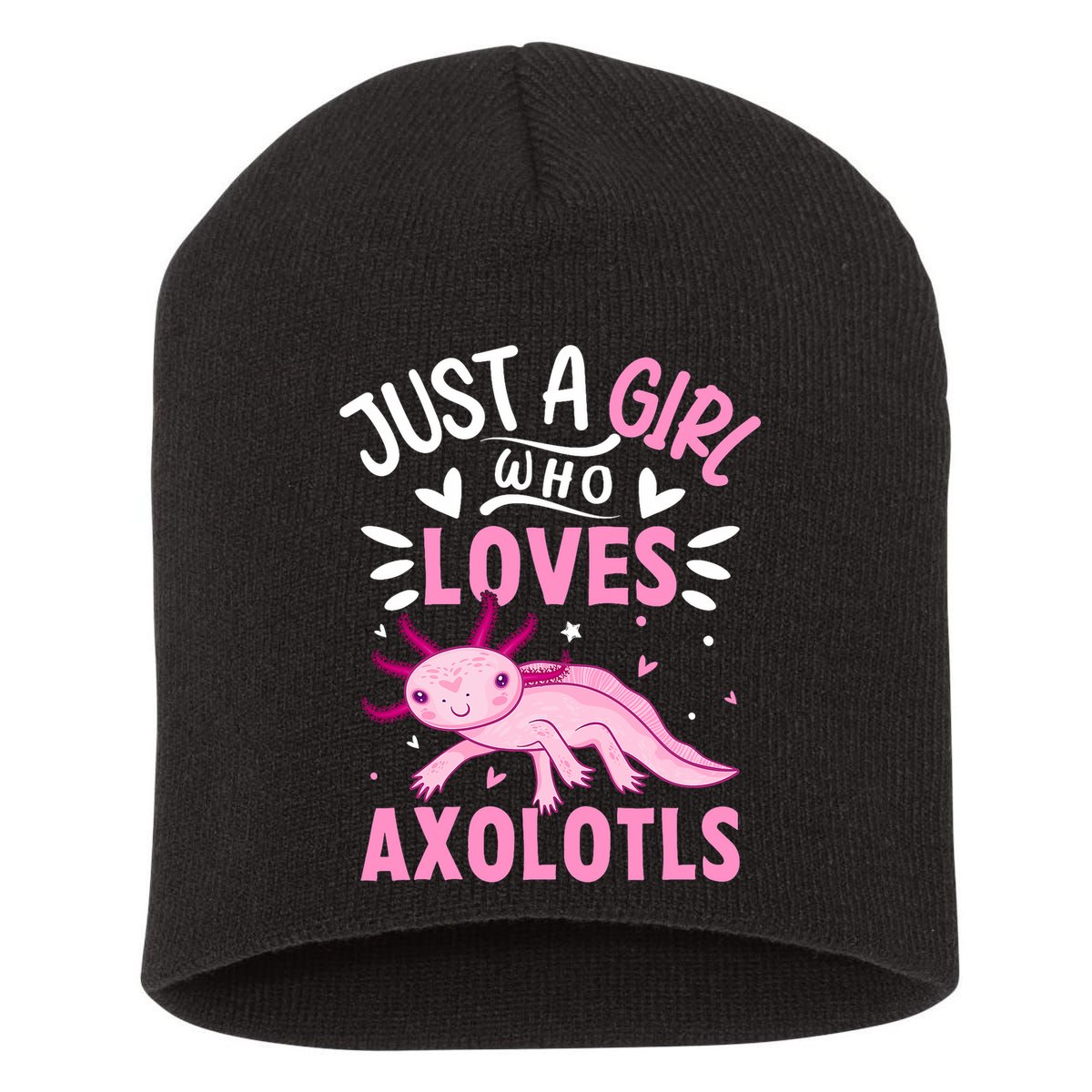 Axolotl Kawaii Just A Girl Who Loves Axolotls Short Acrylic Beanie