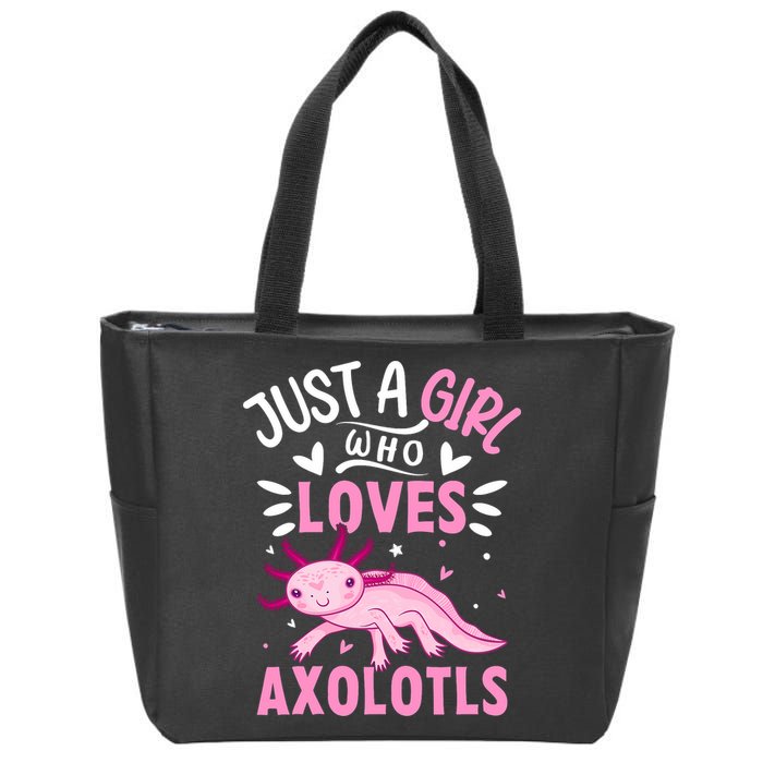Axolotl Kawaii Just A Girl Who Loves Axolotls Zip Tote Bag