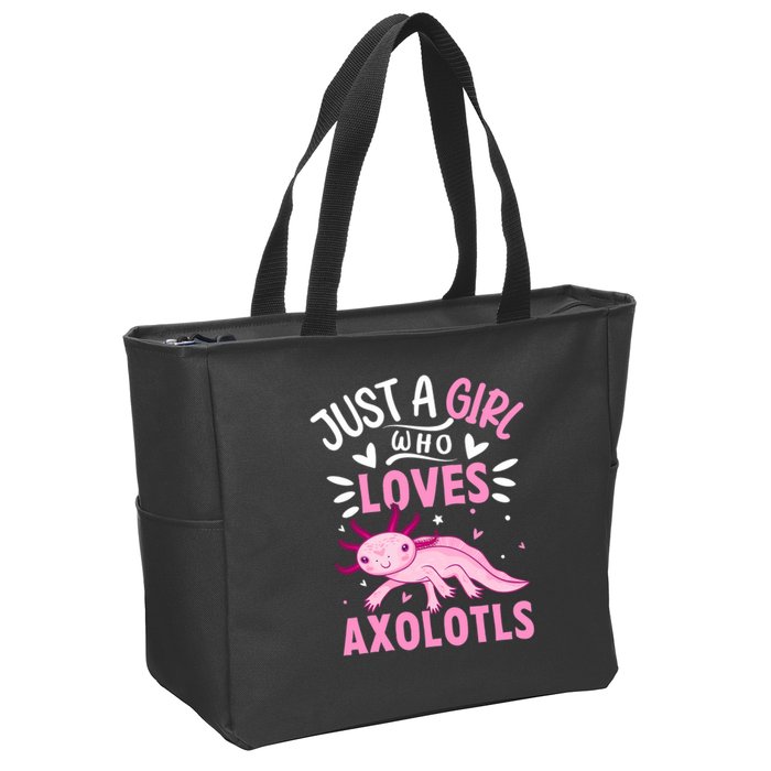 Axolotl Kawaii Just A Girl Who Loves Axolotls Zip Tote Bag