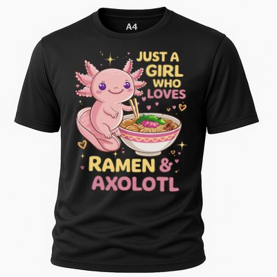 Axolotl Kawaii Just A Girl Who Loves Ramen And Axolotls Cooling Performance Crew T-Shirt